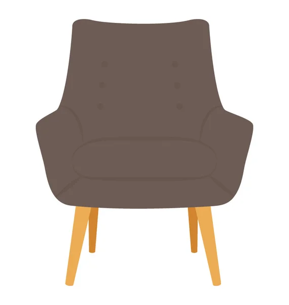 Chair Flat Colored Icon — Stock Vector