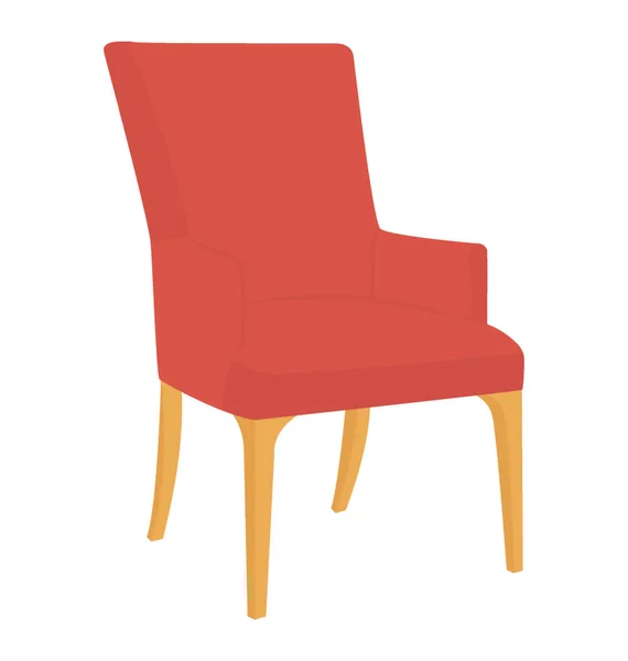 Καρέκλα Επίπεδη Έγχρωμο Εικονίδιο — Διανυσματικό Αρχείο