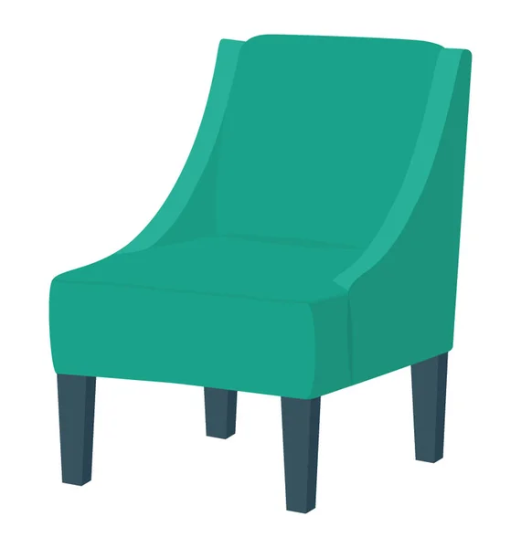 Καρέκλα Επίπεδη Έγχρωμο Εικονίδιο — Διανυσματικό Αρχείο
