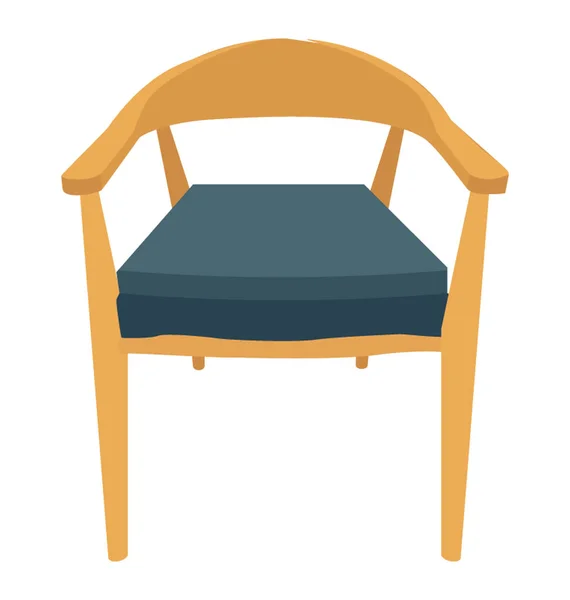 Chair Flat Colored Icon — Stock Vector