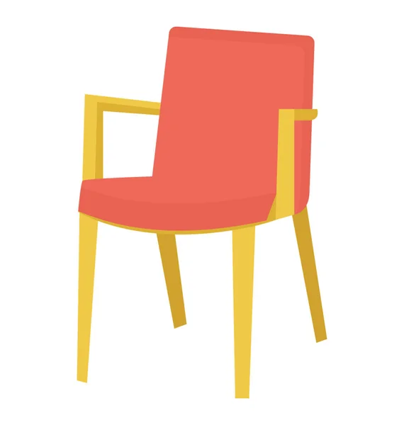 Chair Flat Colored Icon — Stock Vector