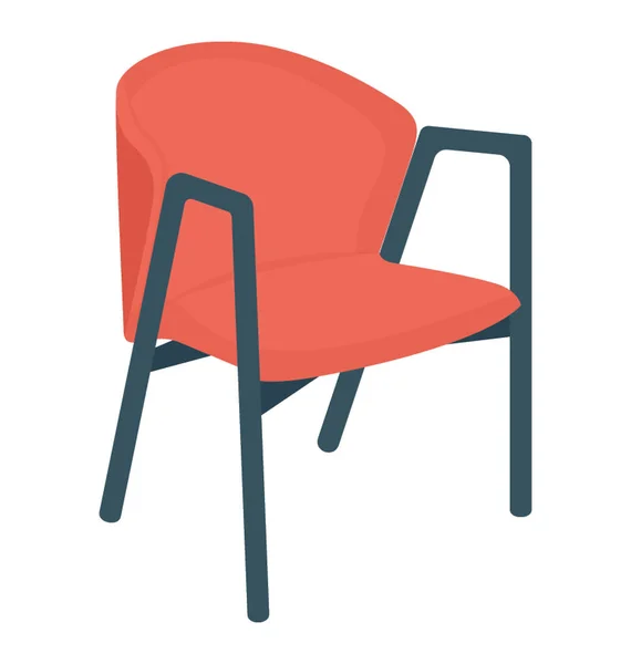 Chair Flat Colored Icon — Stock Vector