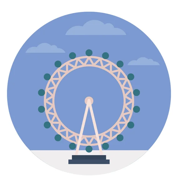 ロンドン ロンドン アイの世界有名な巨大なホイール — ストックベクタ