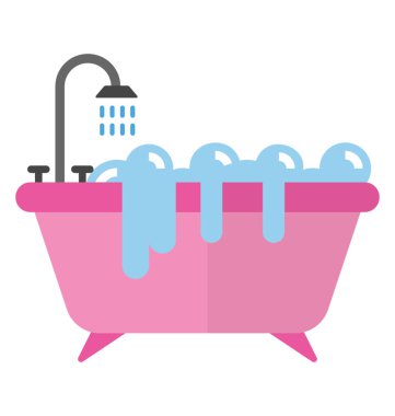 Bir küvet banyo küvet simge gösteren kabarcıkları 