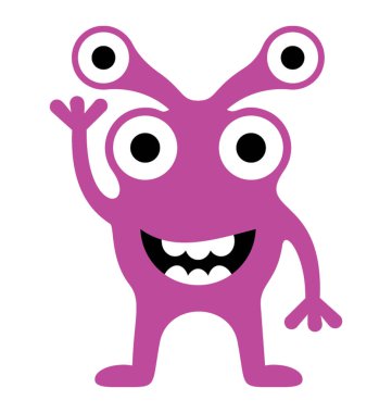 Canavar düz renkli simge 