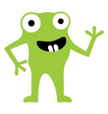 Canavar düz renkli simge 