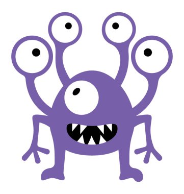 Canavar düz renkli simge 