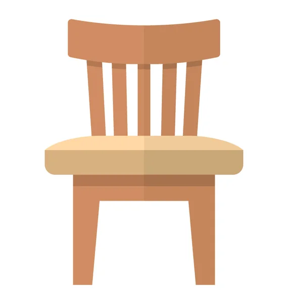 坐在上面的木制餐椅 — 图库矢量图片