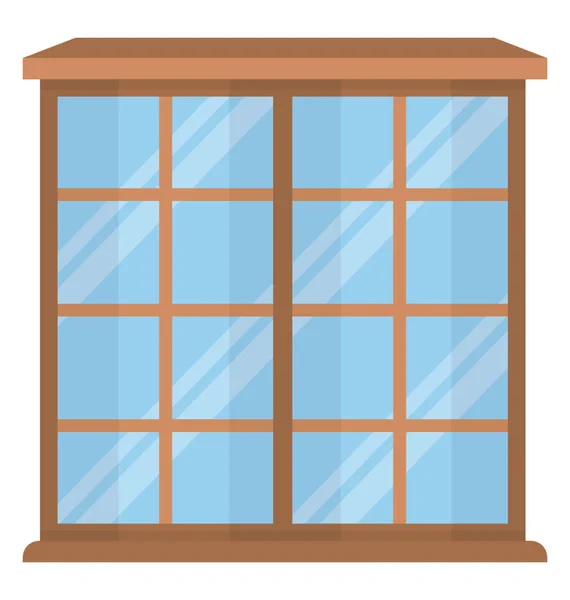 Ventana Cristal Con Forma Bloques Diferentes Ventana Habitación — Vector de stock