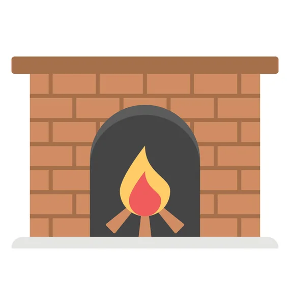 Furnace Fireplace Home Heat — Stock Vector