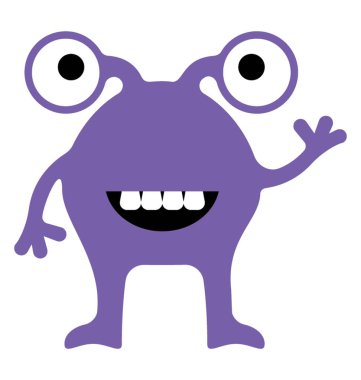 Canavar düz renkli simge 