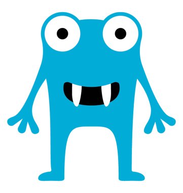 Canavar düz renkli simge 