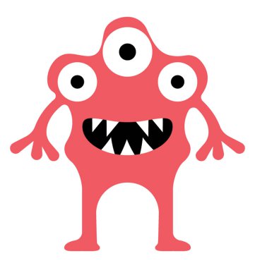 Canavar düz renkli simge 