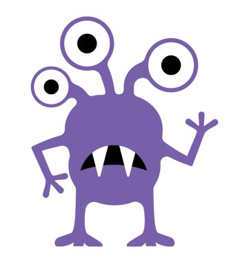 Canavar düz renkli simge 