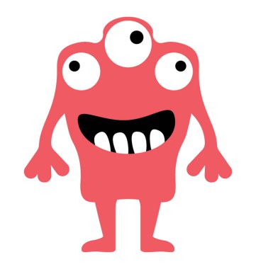 Canavar düz renkli simge 