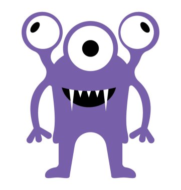 Canavar düz renkli simge 