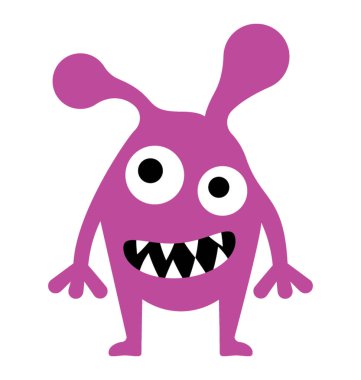 Canavar düz renkli simge 