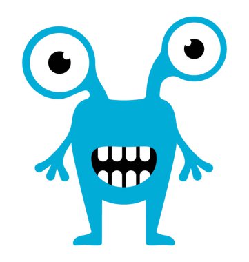 Canavar düz renkli simge 