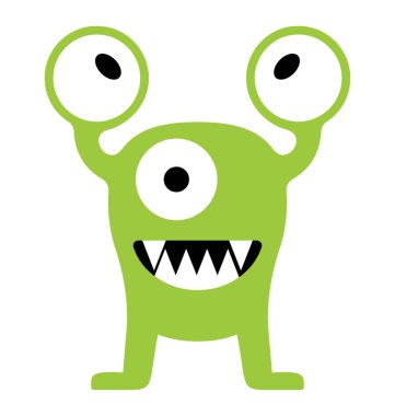 Canavar düz renkli simge 