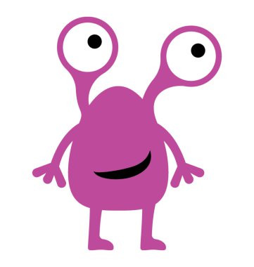 Canavar düz renkli simge 