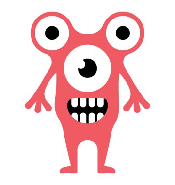 Canavar düz renkli simge 