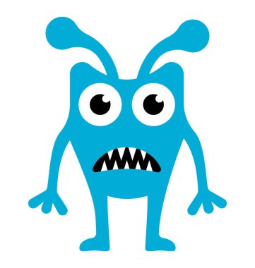 Canavar düz renkli simge 