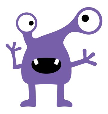 Canavar düz renkli simge 