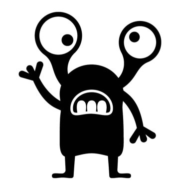 Canavar glif vektör simgesi 