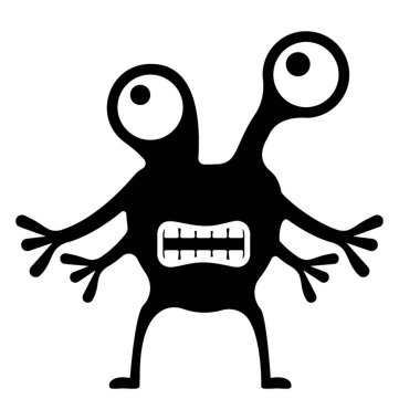 Canavar glif vektör simgesi 