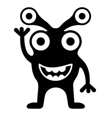 Canavar glif vektör simgesi 