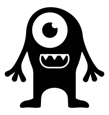 Canavar glif vektör simgesi 