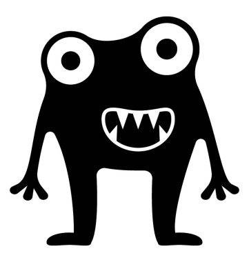 Canavar glif vektör simgesi 