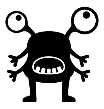 Canavar glif vektör simgesi 