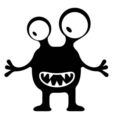 Canavar glif vektör simgesi 