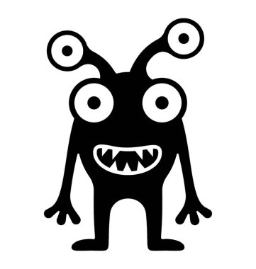 Canavar glif vektör simgesi 