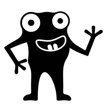 Canavar glif vektör simgesi 