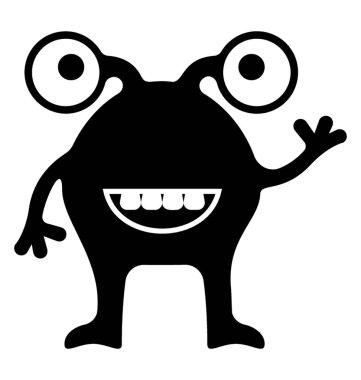 Canavar glif vektör simgesi 