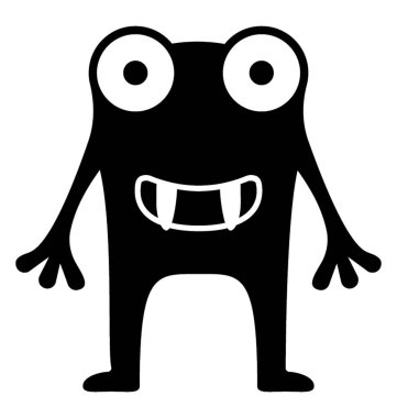 Canavar glif vektör simgesi 