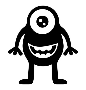 Canavar glif vektör simgesi 