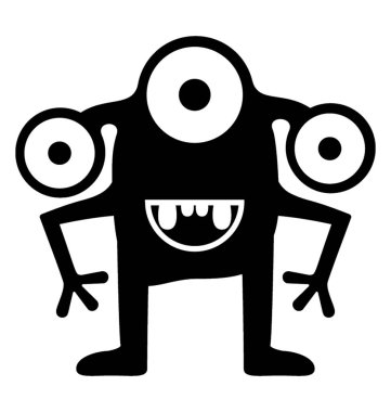 Canavar glif vektör simgesi 