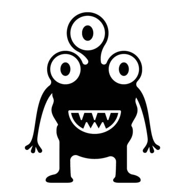 Canavar glif vektör simgesi 