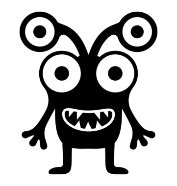 Canavar glif vektör simgesi 