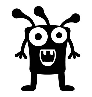 Canavar glif vektör simgesi 