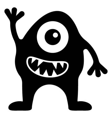 Canavar glif vektör simgesi 