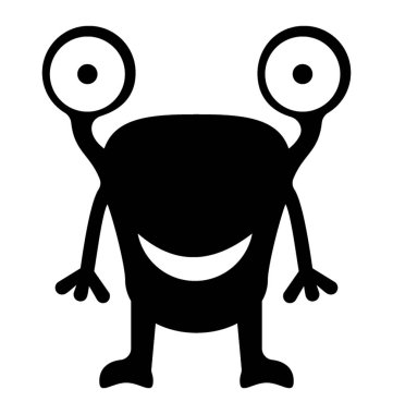 Canavar glif vektör simgesi 