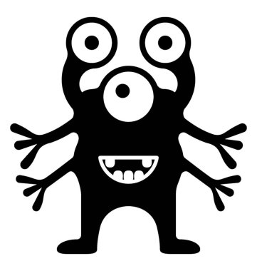 Canavar glif vektör simgesi 