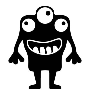 Canavar glif vektör simgesi 