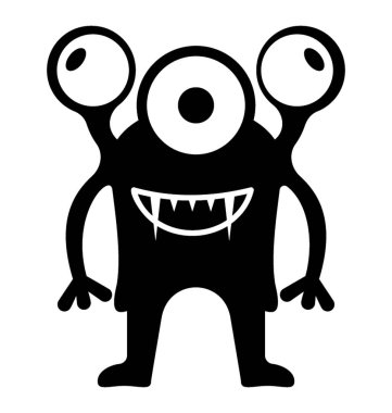 Canavar glif vektör simgesi 