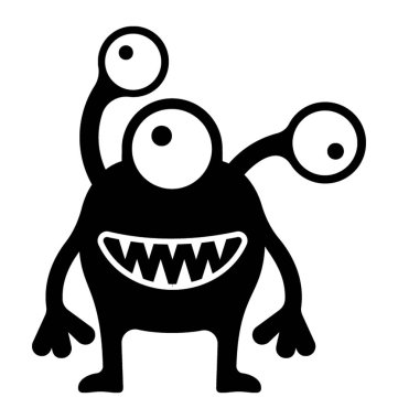 Canavar glif vektör simgesi 