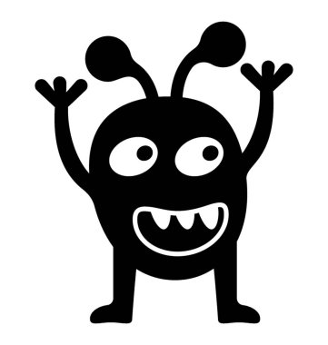 Canavar glif vektör simgesi 